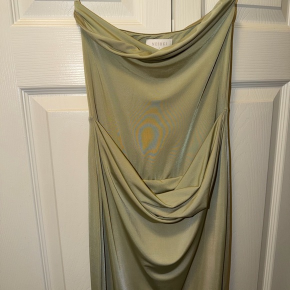 Meshki Strapless Slinky Maxi Dress - Sage - Picture 4 of 4